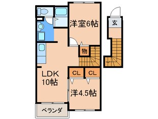 ｼｬﾙﾏﾝﾋﾙＢの物件間取画像